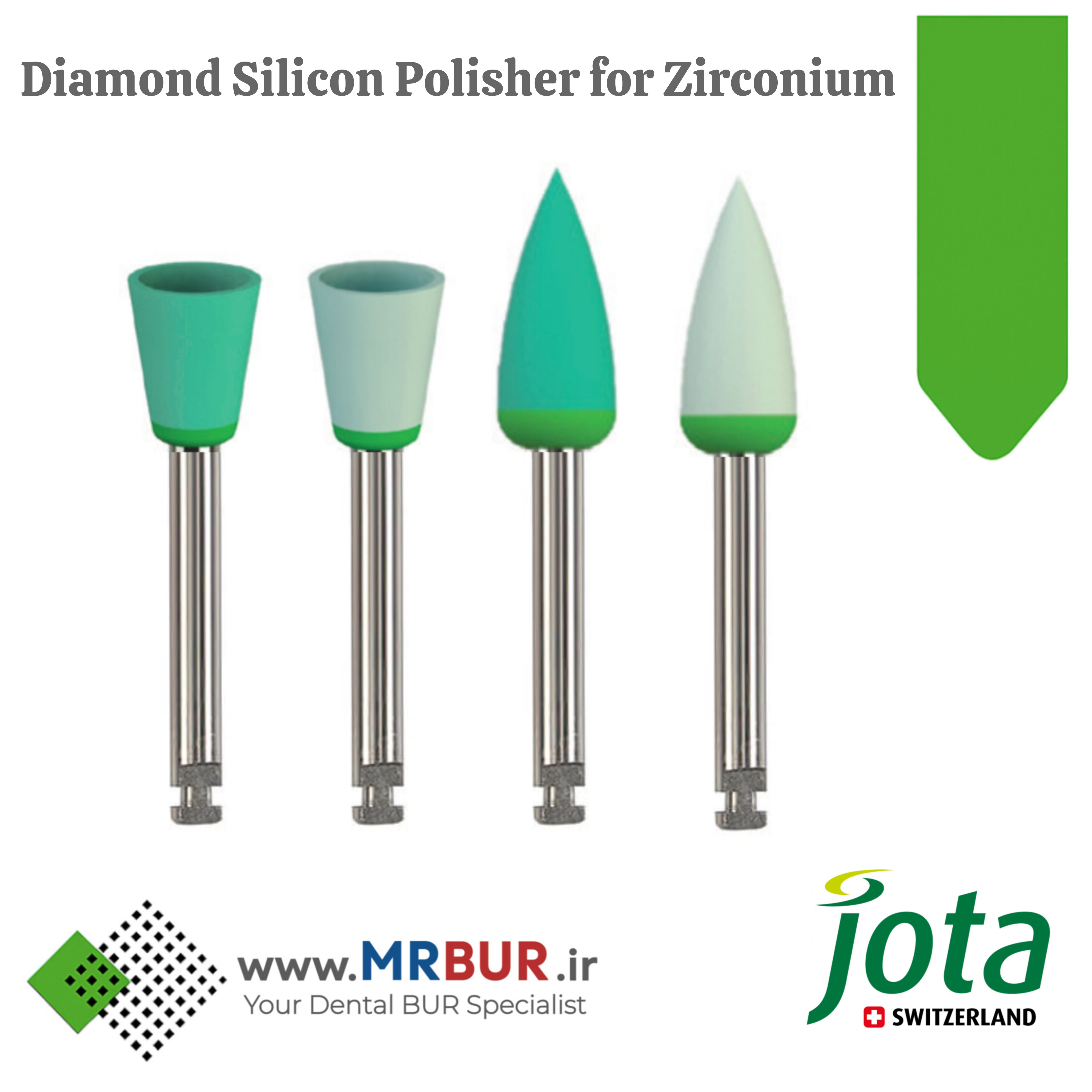 ست مولت سیلیکون الماسی پرداخت زیرکونیا دندانپزشکی (مخصوص آنگل) جوتا JOTA