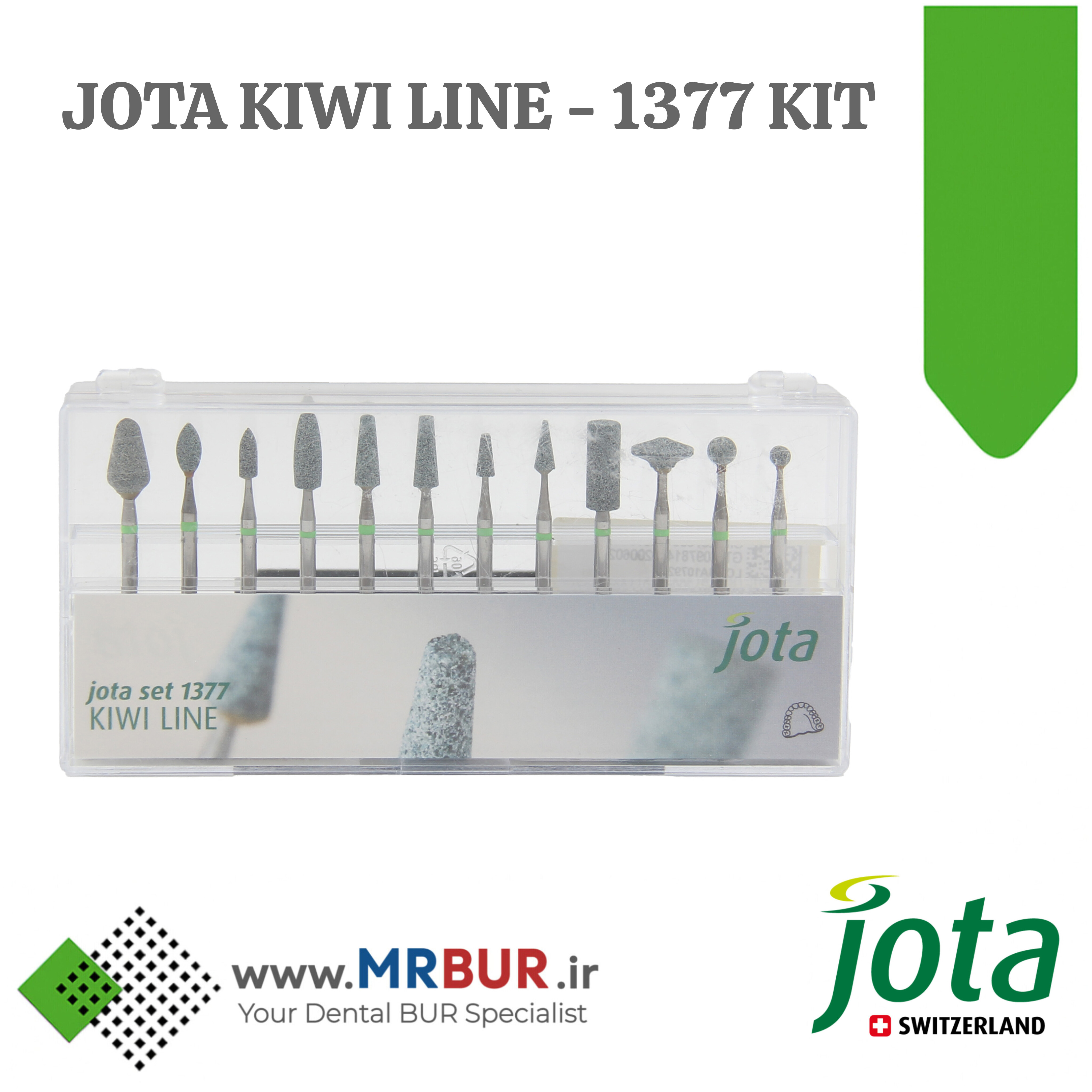 کیت سنگ خشن برداشت زیرکونیا دندانپزشکی مخصوص هندپیس جوتا JOTA کد 1377