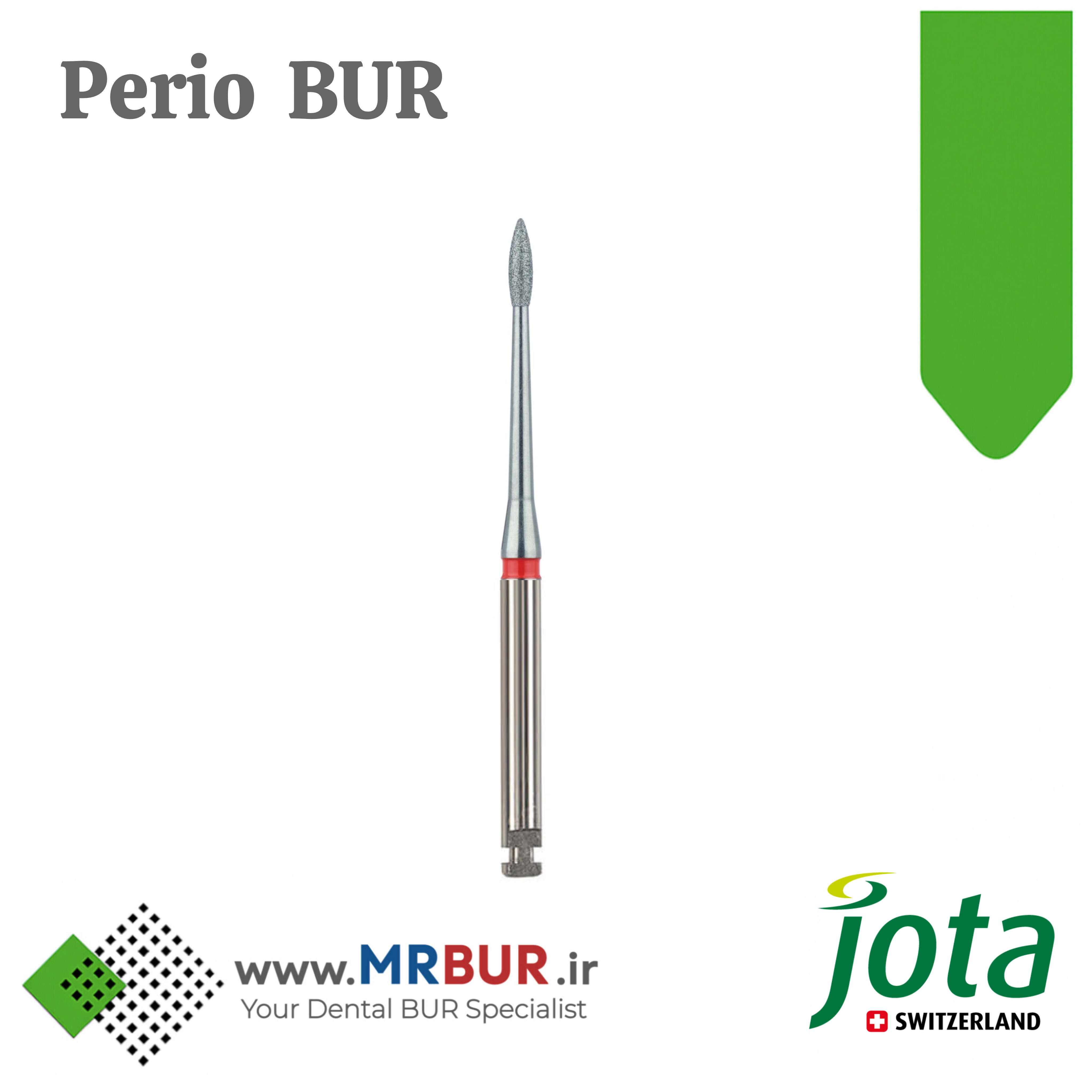 فرز دندانپزشکی پریودنتال الماسی دور قرمز بلند مخصوص آنگل جوتا JOTA کد 830LF RAXL