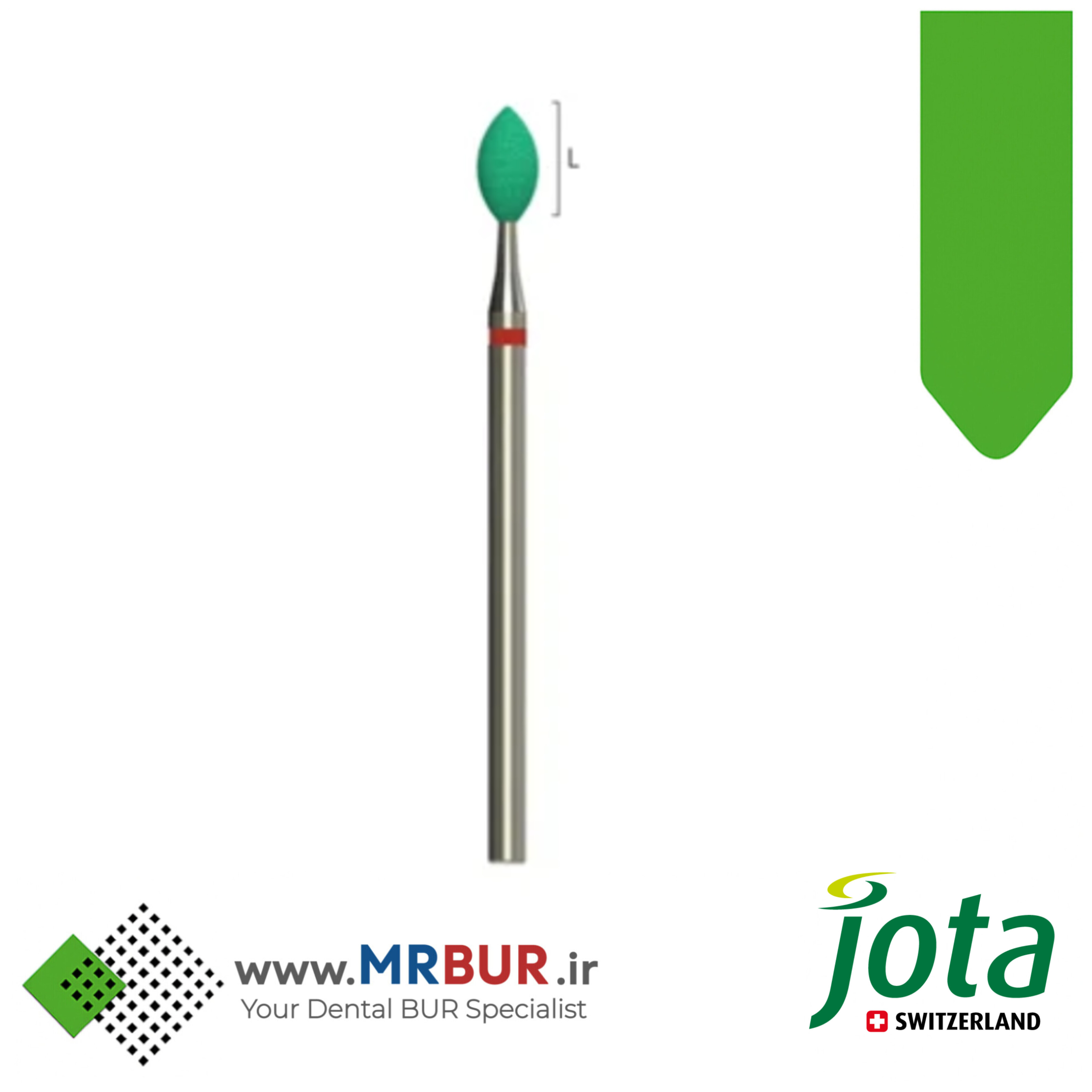 سنگ سبز الماسی دندانپزشکی مدل فوتبالی مخصوص هندپیس جوتا JOTA کد SD667F.HP