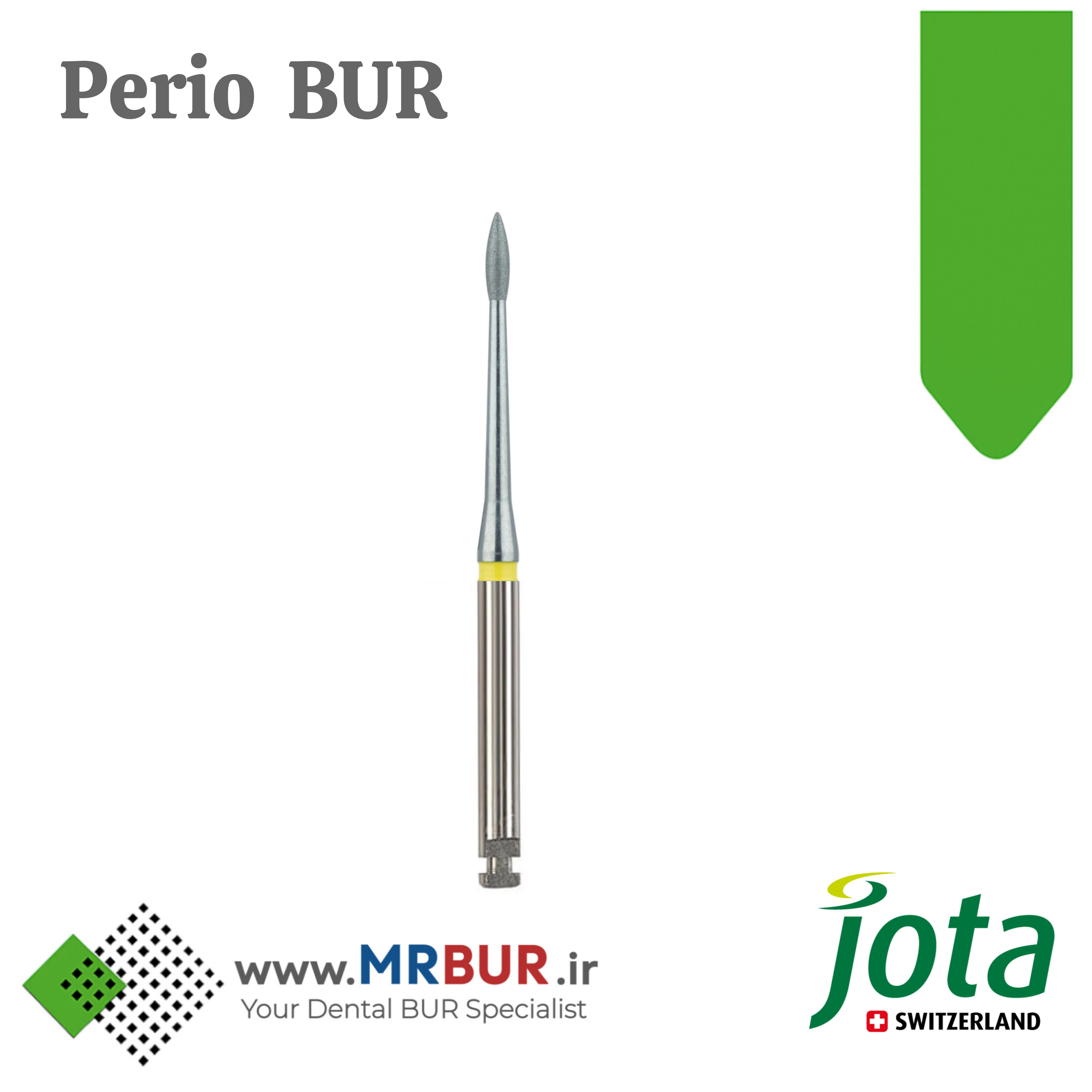 فرز دندانپزشکی پریودنتال الماسی دور زرد بلند مخصوص آنگل جوتا JOTA کد 830LEF RAXL