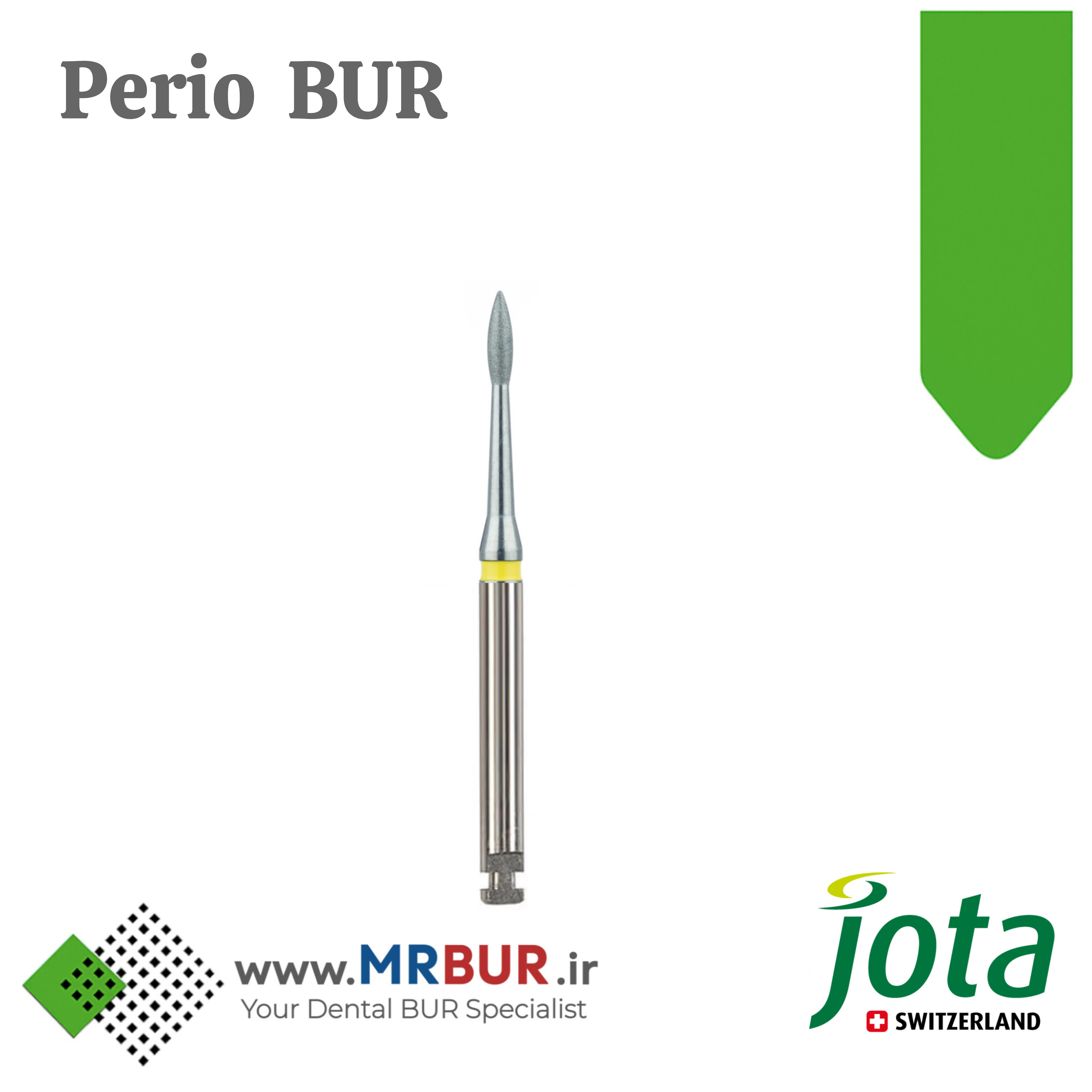 فرز دندانپزشکی پریودنتال الماسی دور زرد کوتاه مخصوص آنگل جوتا JOTA کد 830LEF RAL