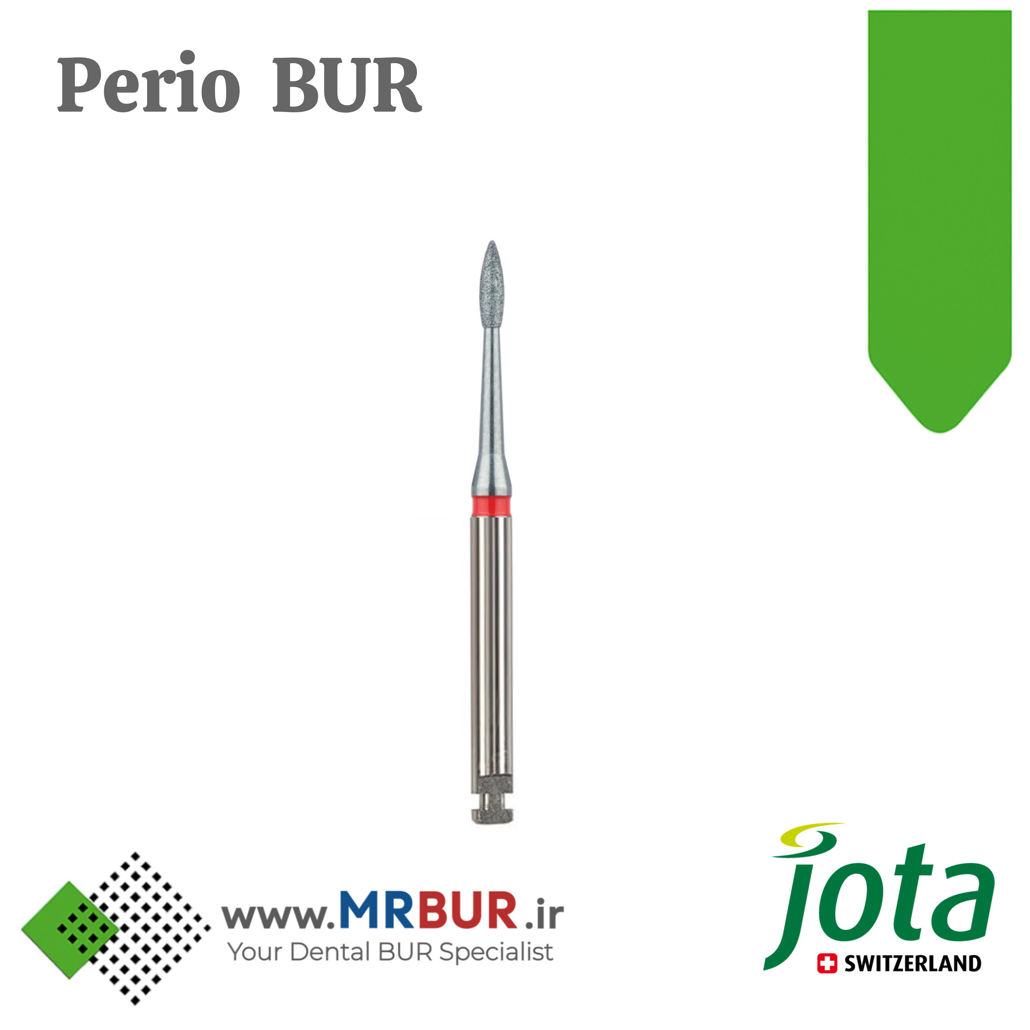 فرز دندانپزشکی پریودنتال الماسی دور قرمز کوتاه مخصوص آنگل جوتا JOTA کد 849LF RAL