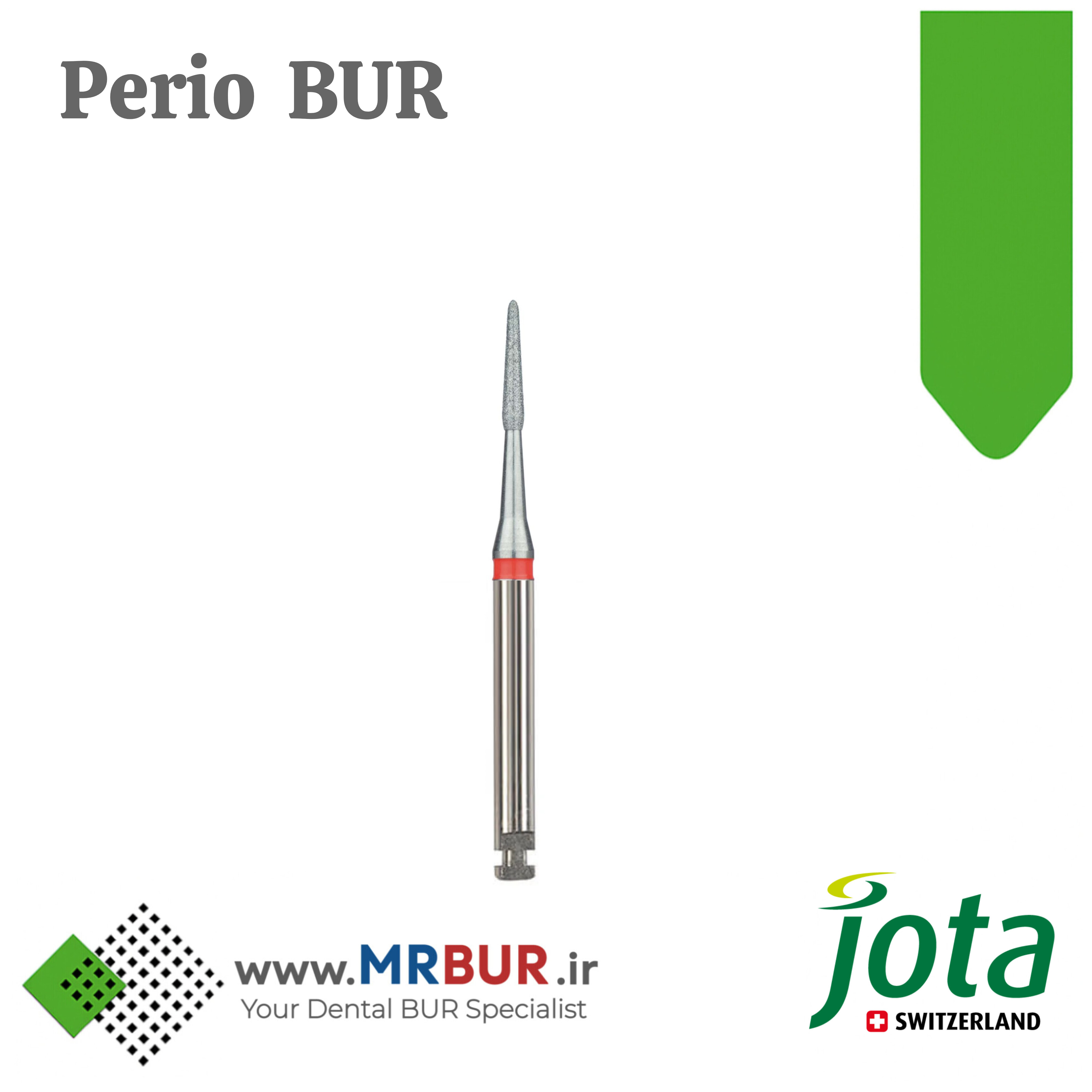 فرز دندانپزشکی پریودنتال الماسی دور قرمز کوتاه مخصوص آنگل جوتا JOTA کد 849LF RAL