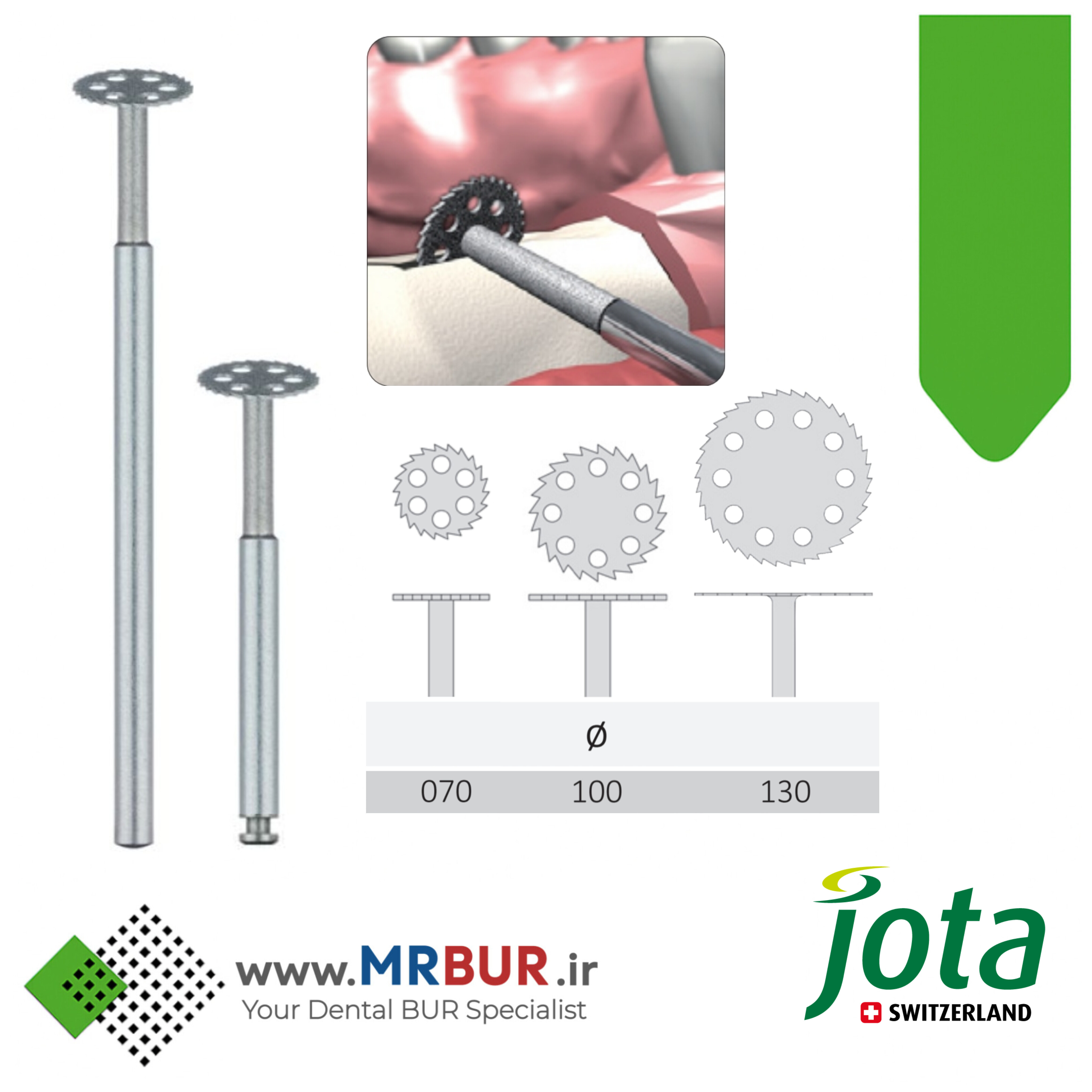 دیسک جراحی استئوتومی دندانپزشکی مخصوص هندپیس جوتا JOTA کد 231DEF HP