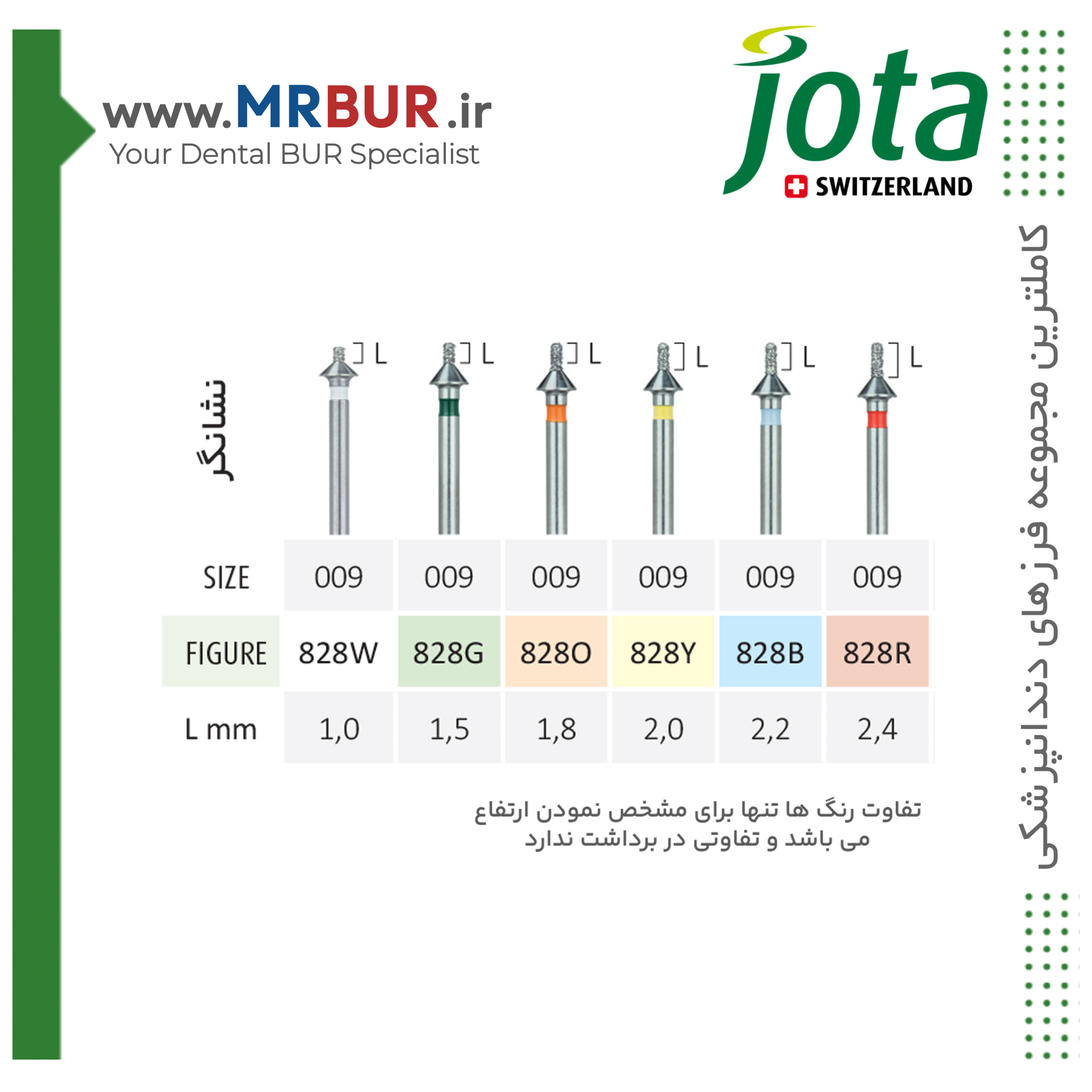 فرز دندانپزشکی دپس مارکر سطح اینسیزال Depth Marker الماسی جوتا JOTA کد 009-828