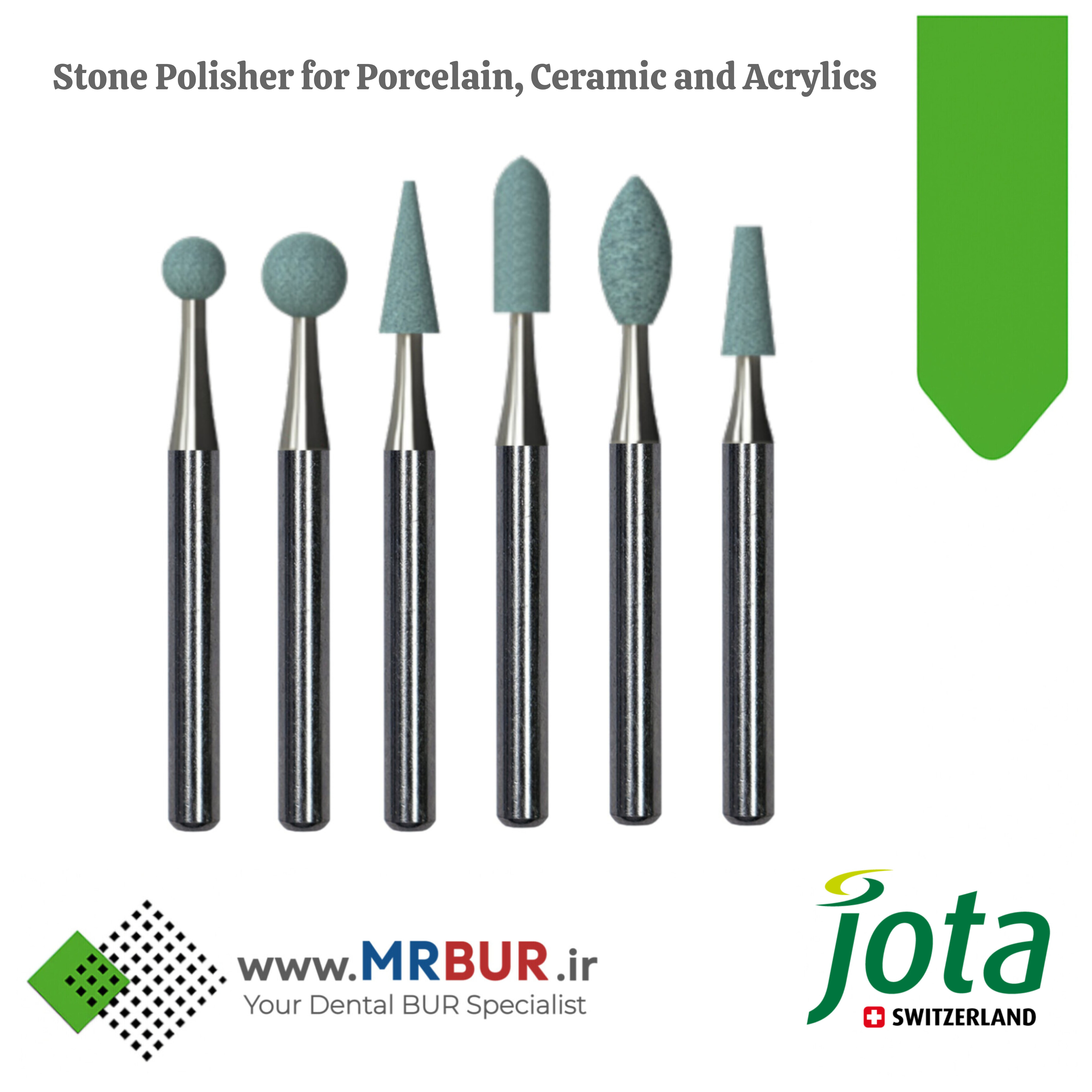 سنگ سبز پرسلن دندانپزشکی مخصوص توربین جوتا JOTA