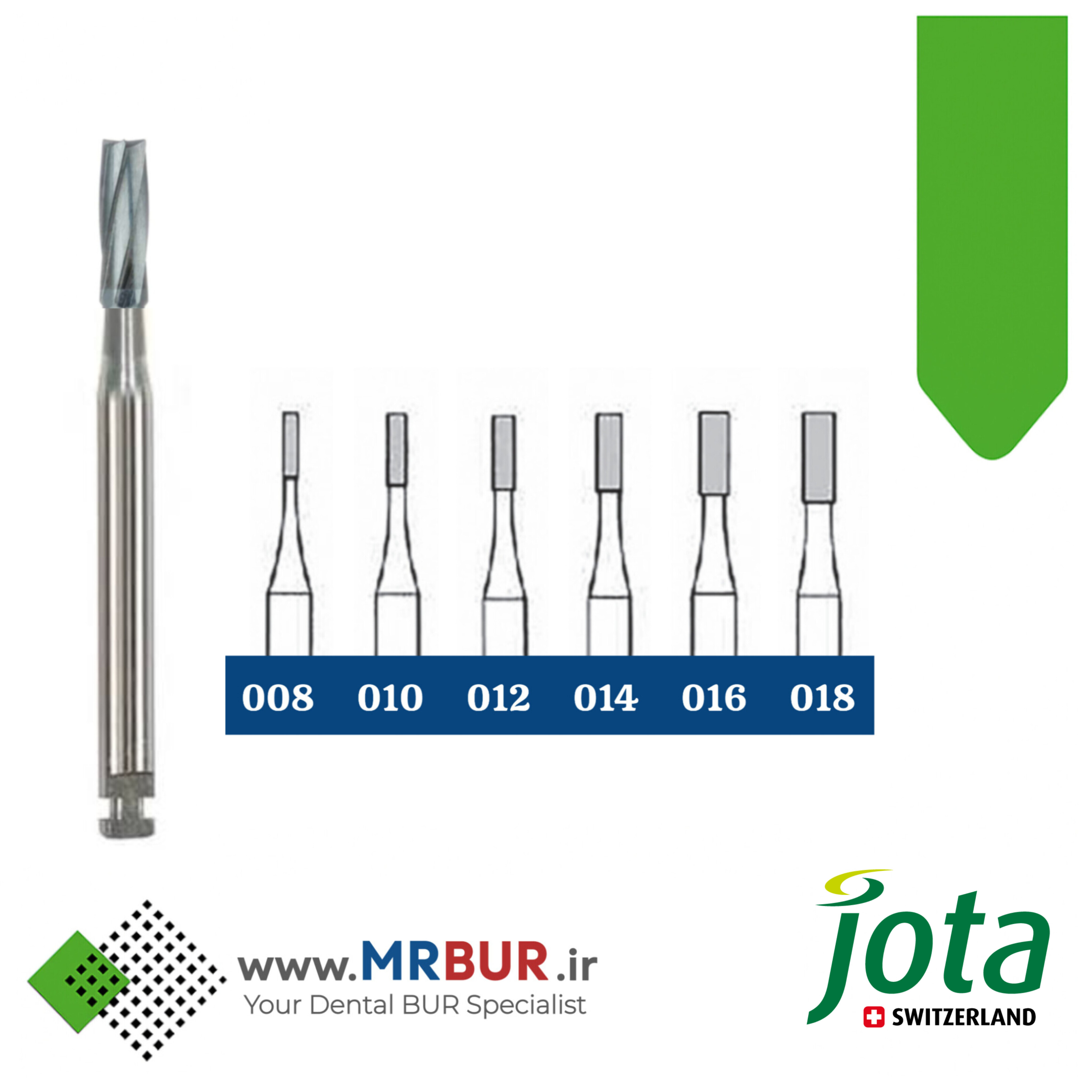 فرز دندانپزشکی کارباید فیشور (سیلندری) آنگل جوتا jota کد C21 RA