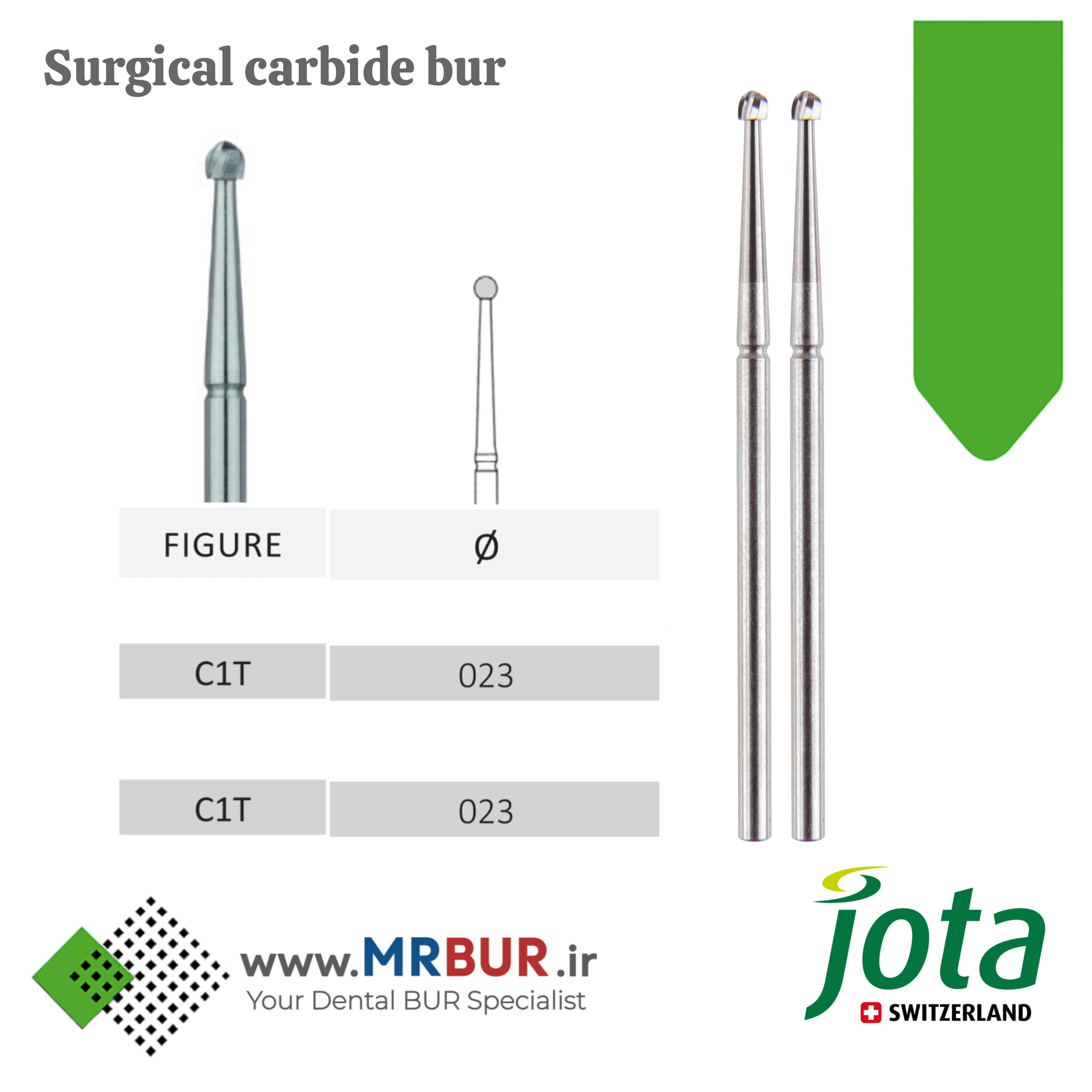 فرز دندانپزشکی روند جراحی کارباید مخصوص هندپیس جوتا JOTA کد C1T
