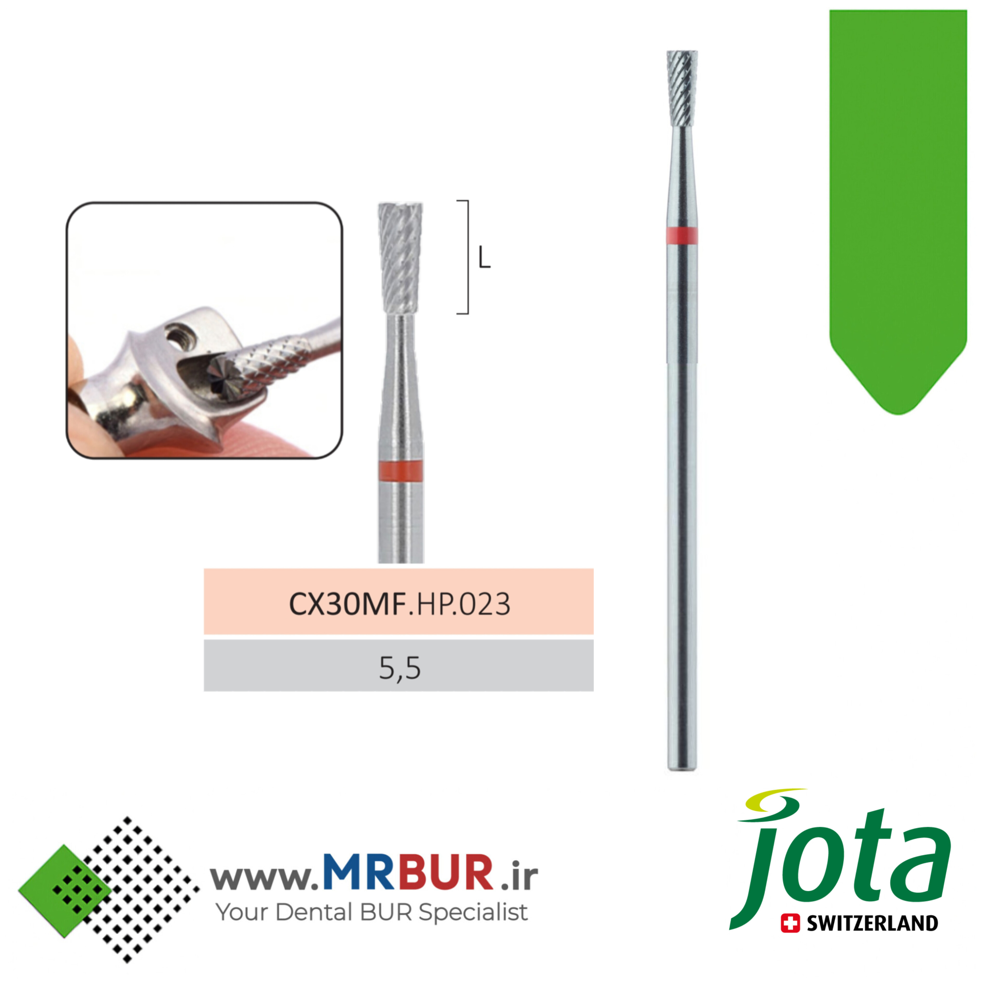 فرز پرداخت تیتانیوم (اباتمنت) مخصوص هندپیس جوتا JOTA کد CX30MF.HP