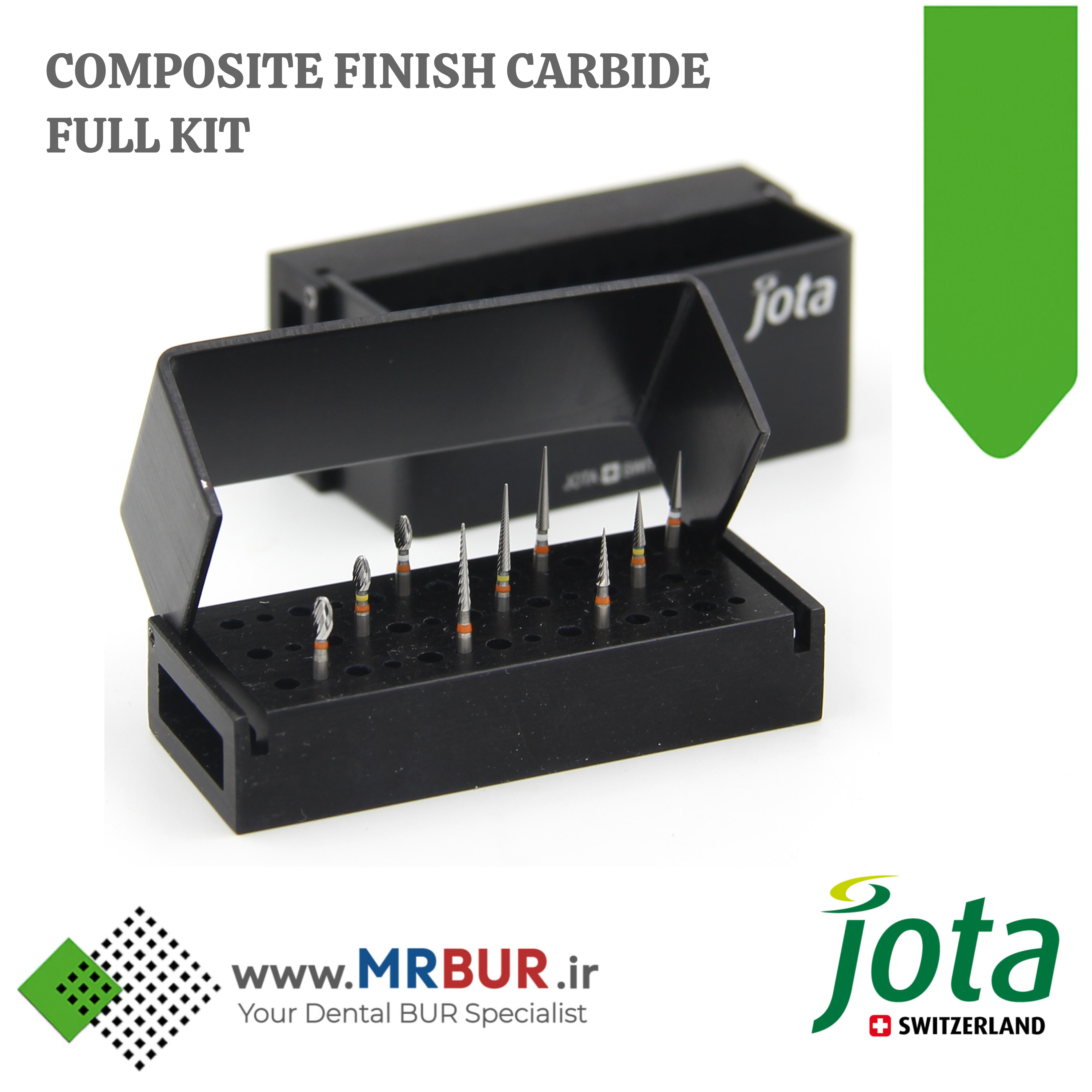 کیت فرز دندانپزشکی کارباید پرداخت کامپوزیت مخصوص توربین جوتا jota کد 1327