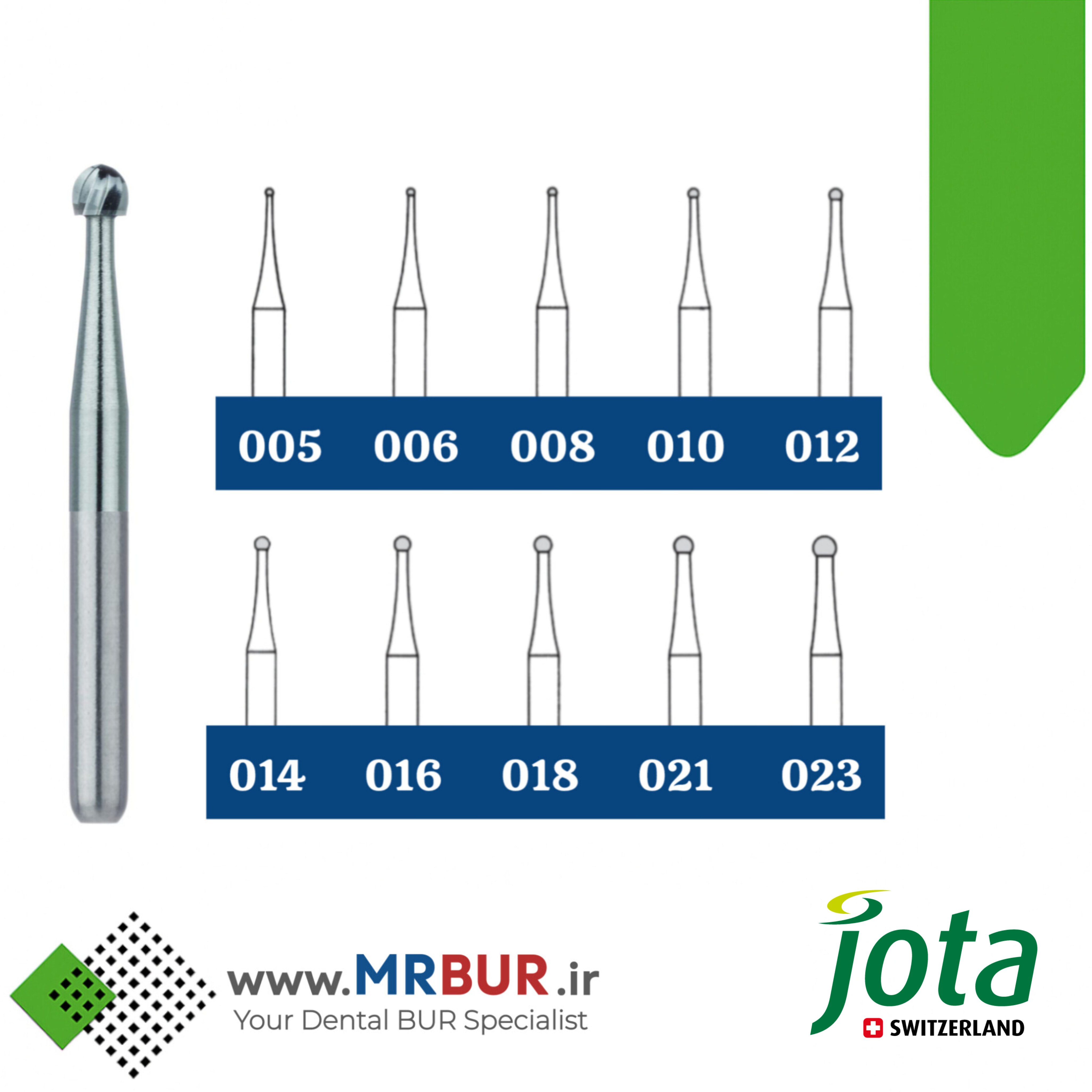 فرز دندانپزشکی کارباید روند توربین کوتاه جوتا jota کد C1 FG