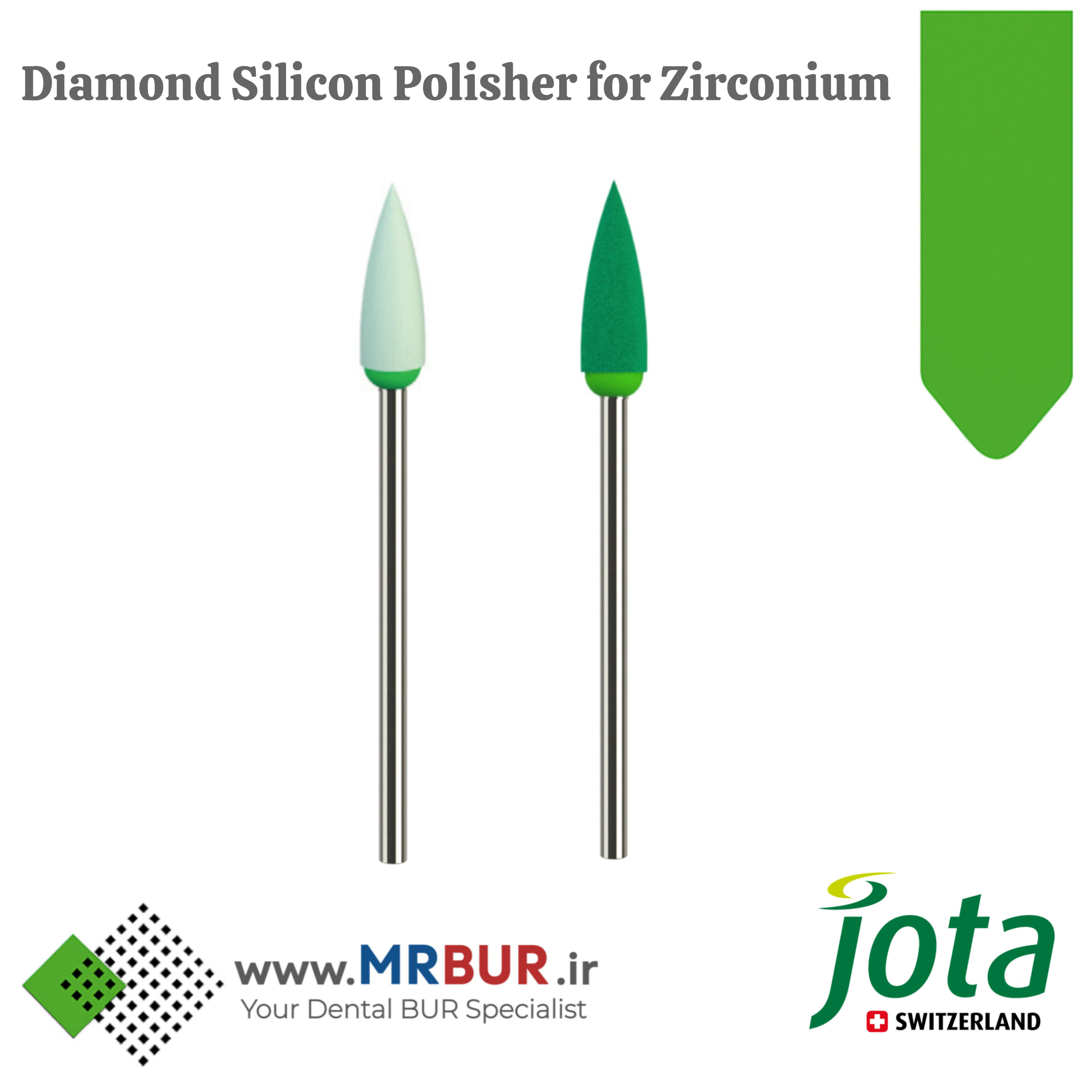 مولت سیلیکون الماسی پرداخت زیرکونیوم دندانپزشکی مخصوص هندپیس جوتا JOTA کد ZIR9866