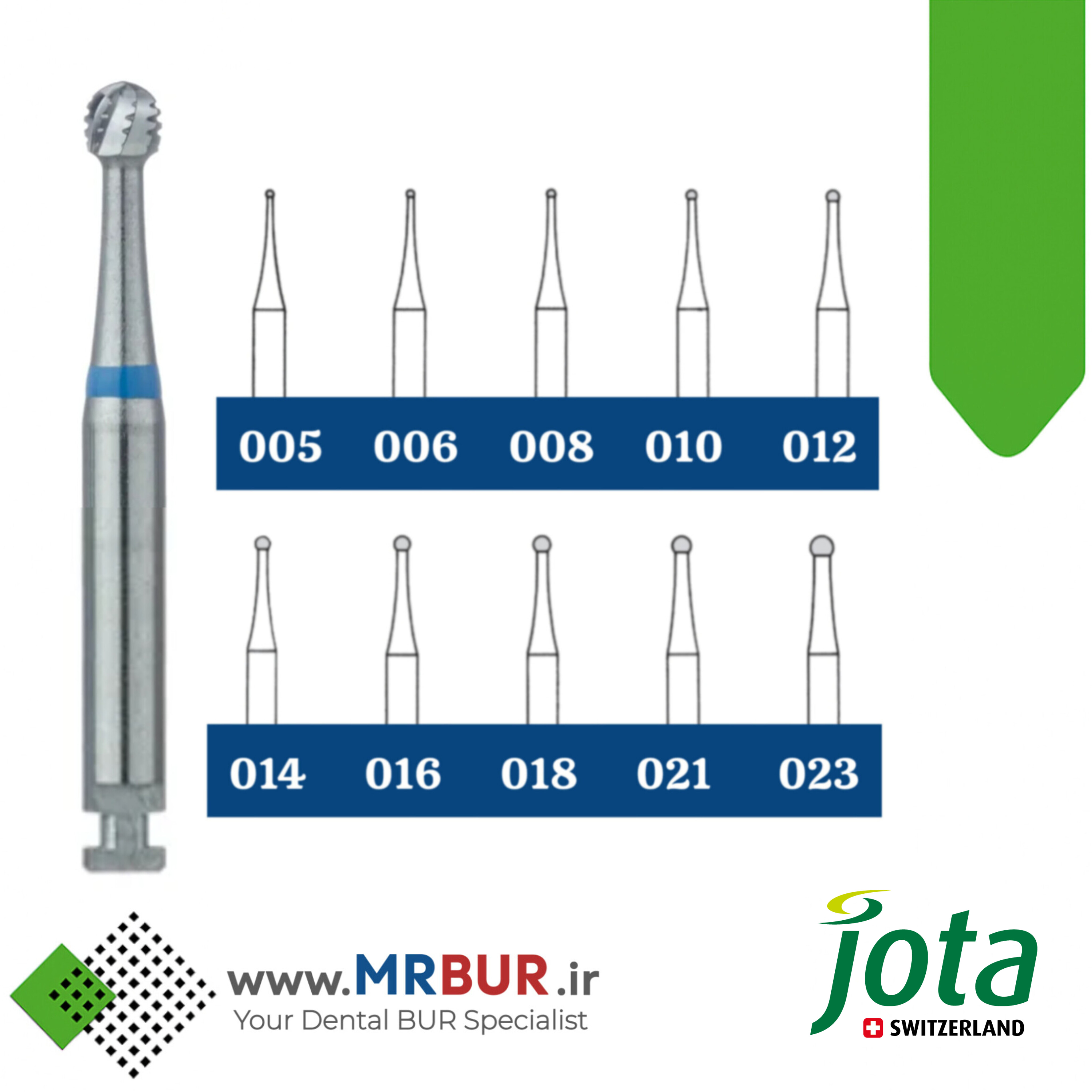 فرز دندانپزشکی کارباید روند دندانه دار آنگل جوتا jota کد CQ1 RA