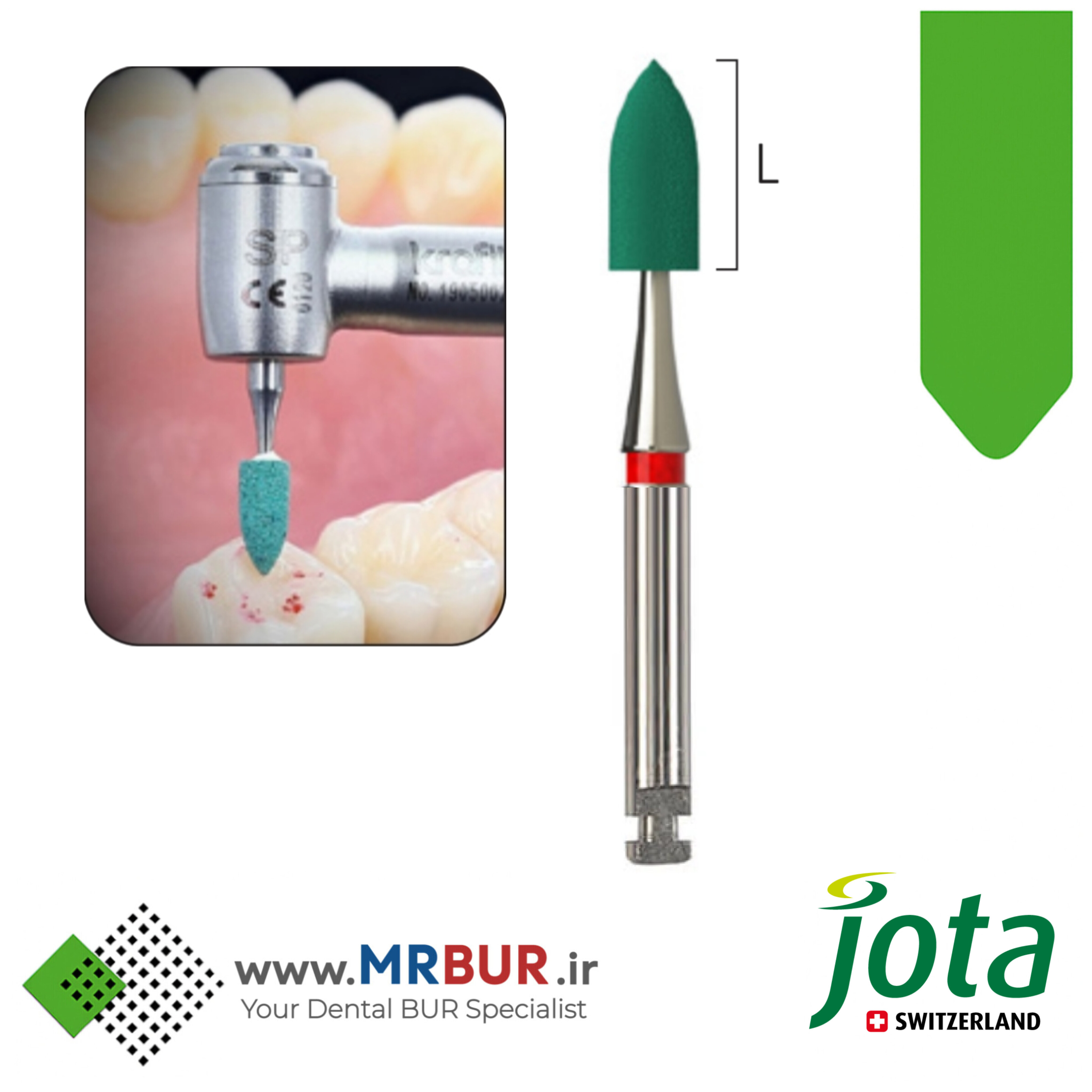 سنگ سبز الماسی دندانپزشکی مخصوص آنگل جوتا JOTA کد SD662F.RA