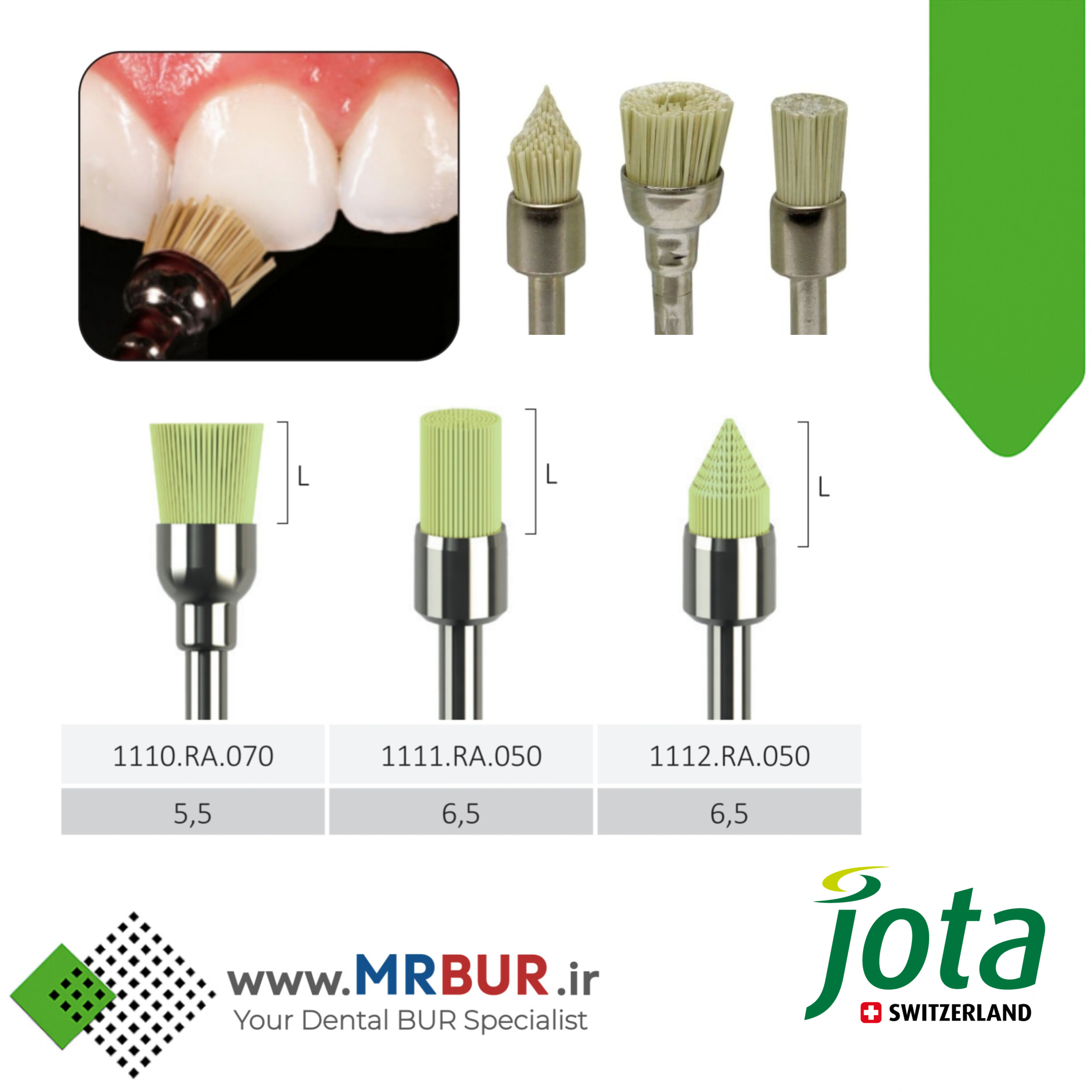 برس سیلیکونی پرداخت کامپوزیت دندانپزشکی مخصوص آنگل جوتا JOTA