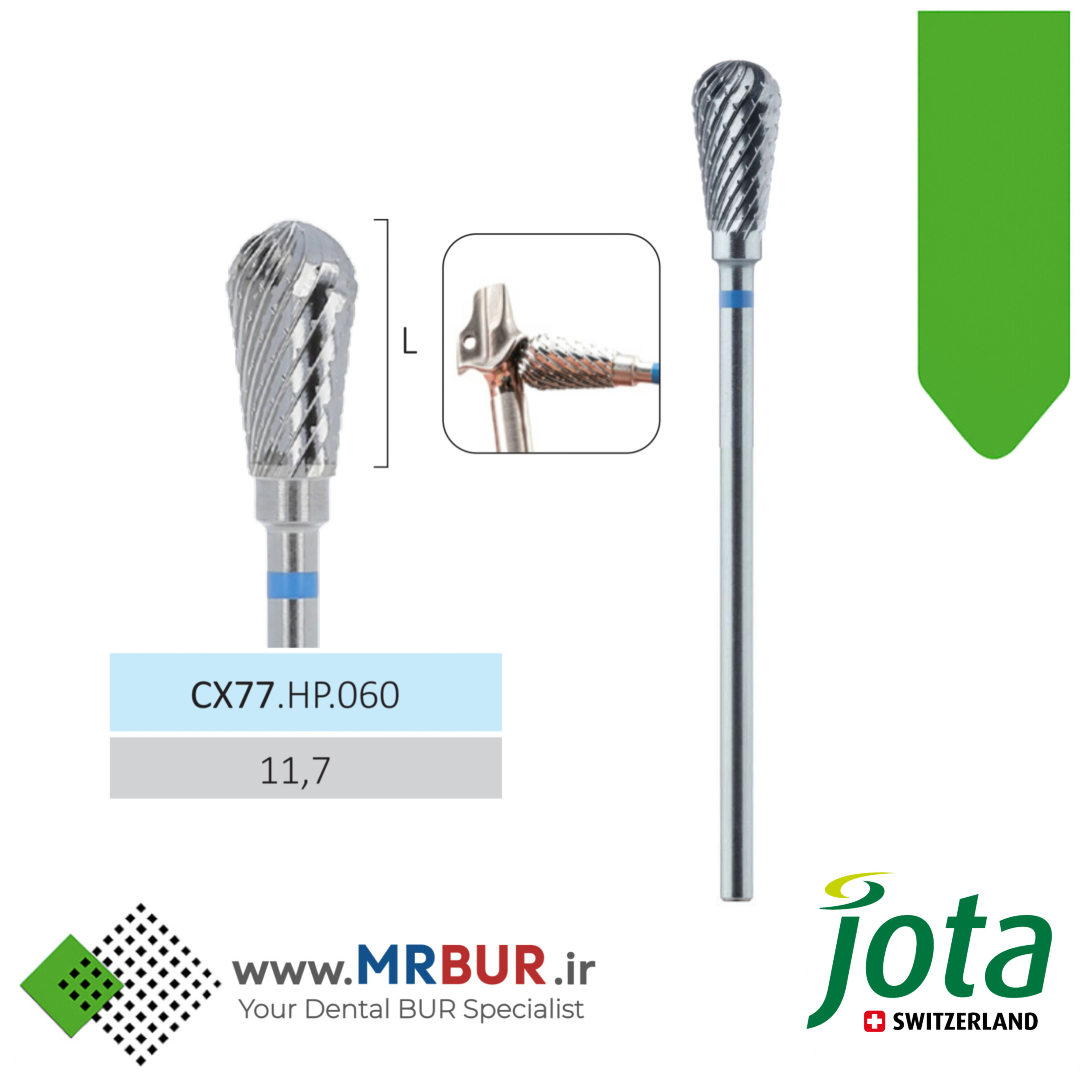 فرز تراش تیتانیوم (اباتمنت) دور آبی مخصوص هندپیس جوتا JOTA کد CX77.HP