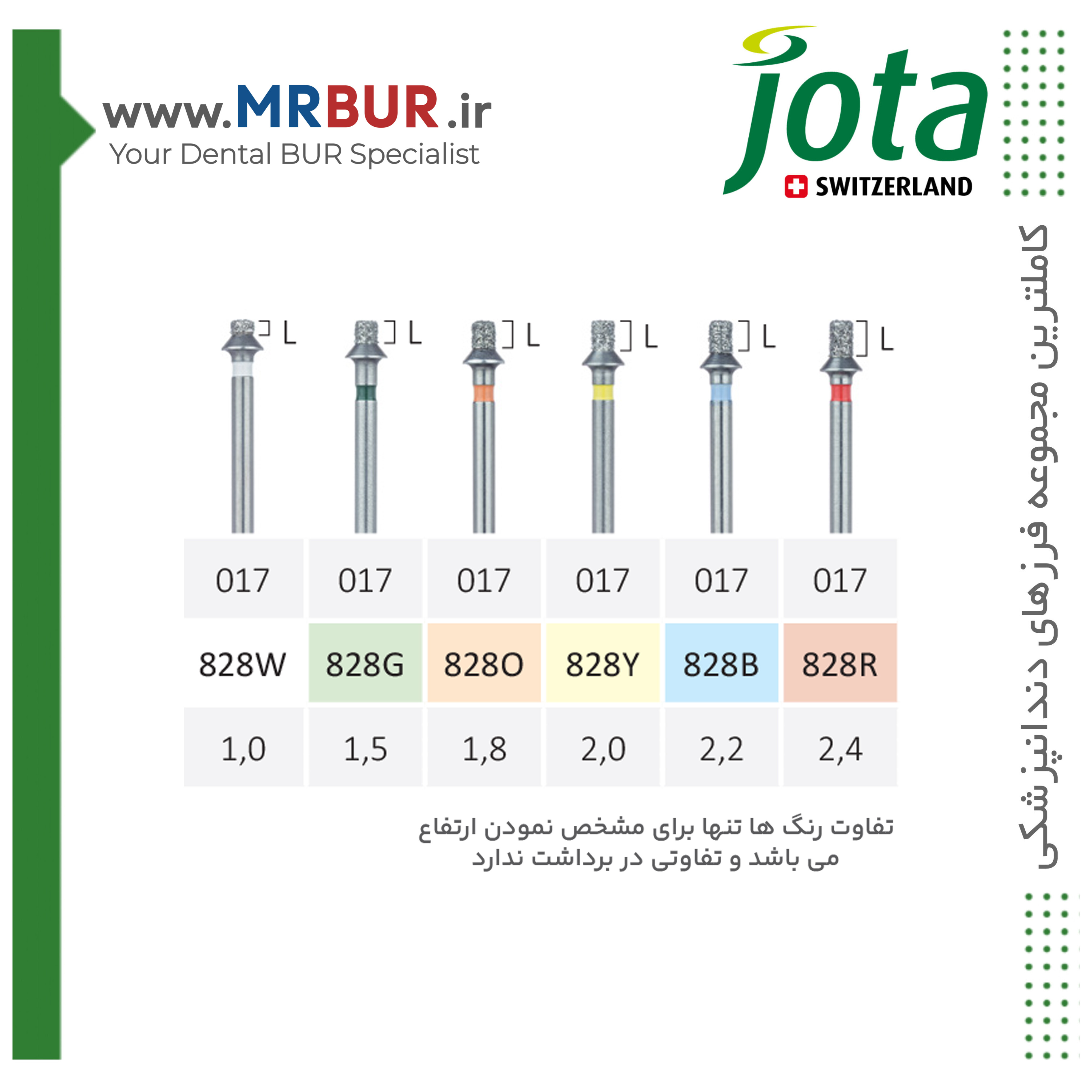 فرز دندانپزشکی دپس مارکر سطح اکلوزال Depth Marker الماسی جوتا JOTA کد 017-828